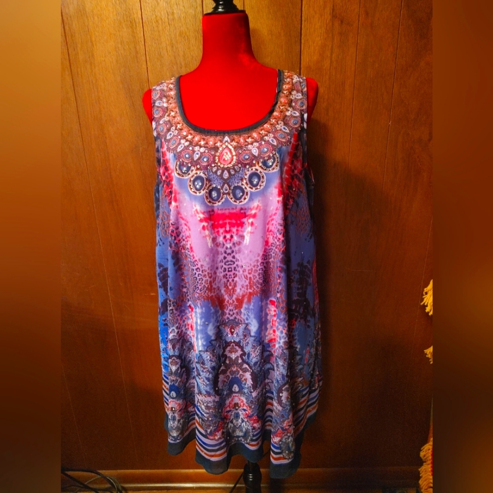 SOLD! Jessica Taylor Dress One Size Mini Purple Fabric With Sequins